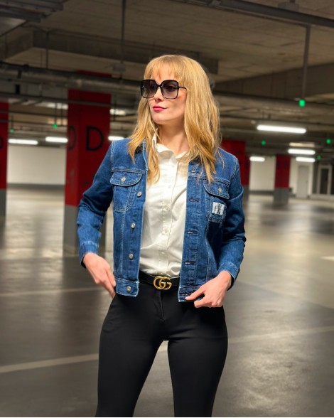 Bunda dámská Calvin Klein džínová modrá